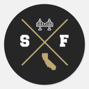 Sf San Francisco California Outline Runt Klistermärke