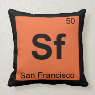 Sf - San Francisco City Chemistry Periodic Bord Kudde