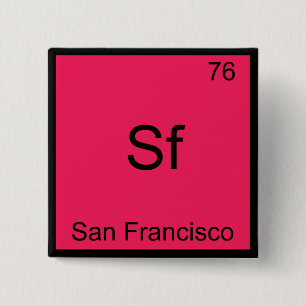Sf - San Francisco Stadens Kemiska Element Symbol Knapp
