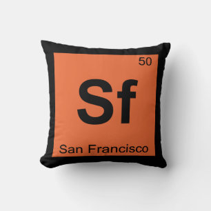 Sf - San Francisco Stadens Kemiska Periodiska Syst Kudde
