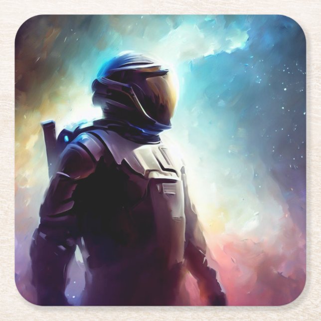 SF Space Hero 3 Underlägg Papper Kvadrat (Framsidan)