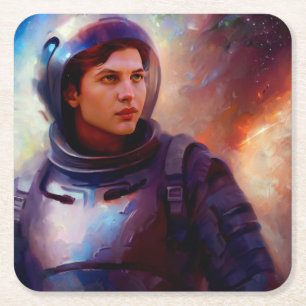 SF Space Hero 4 Underlägg Papper Kvadrat