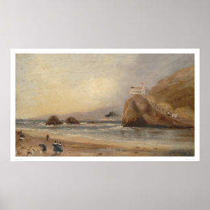 SF-stranden, förseglar sten och klippahuset (1166 Poster