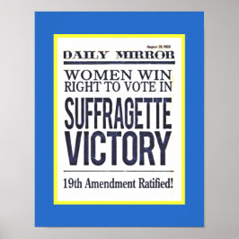 Sffragette Victory Headlines 1920-kopia Poster