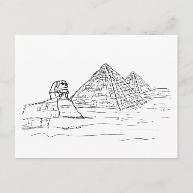 sfinx och pyramider av Egypten Vykort (Framsida)