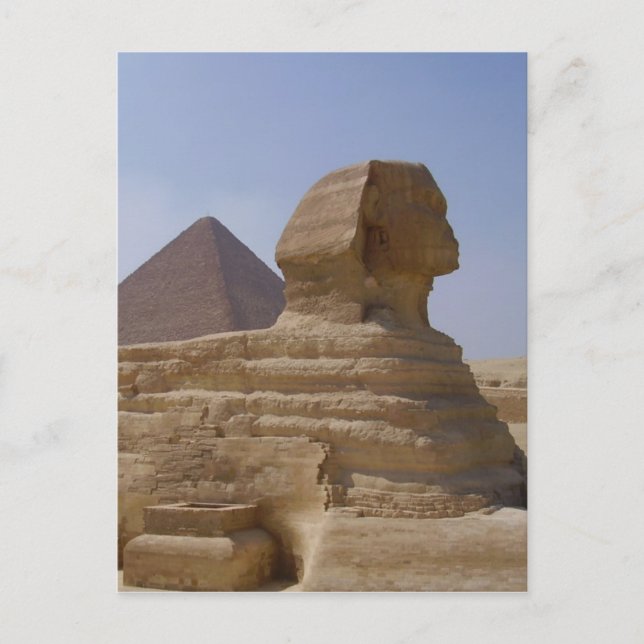 sfinx-pyramid-lodrät vykort (Framsida)