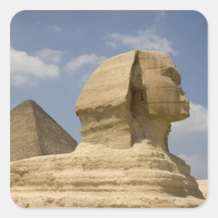 Sfinxen, Giza, Al Jizah, Egypten Fyrkantigt Klistermärke
