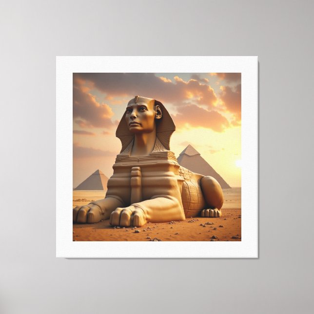 Sfinxen i Giza – Pyramidernas väktare Canvastryck (Framsida)