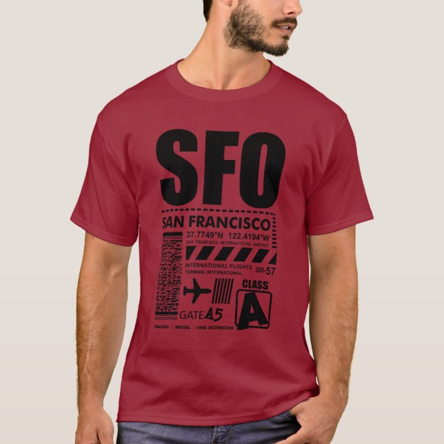 SFO San Francisco Internationell flygplats T Shirt (Framsida)