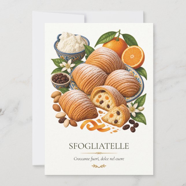 Sfogliatelle – Vintage Italian Dessert Inbjudningar (Framsida)