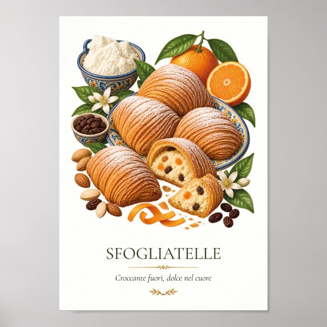 Sfogliatelle – Vintage Italian Dessert Poster (Framsidan)