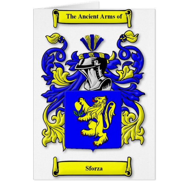 Sforza vapensköld hälsningskort (Framsidan)