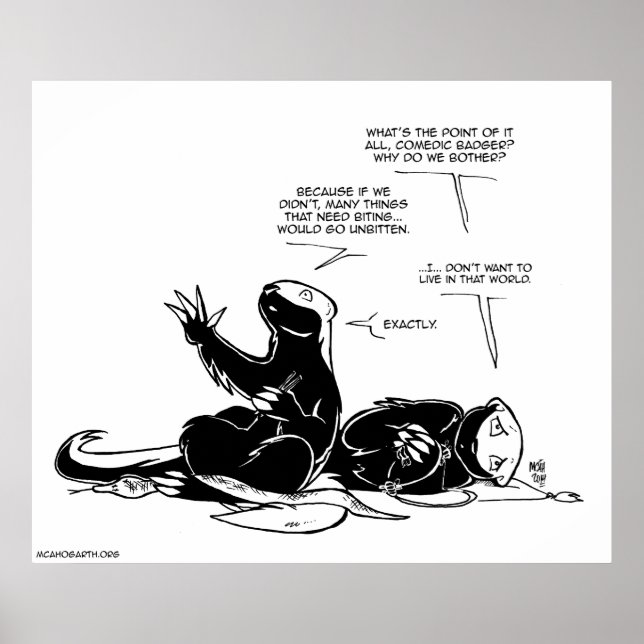 SFWA Honey badger: Ledsen Unbitten Sak Poster (Framsidan)