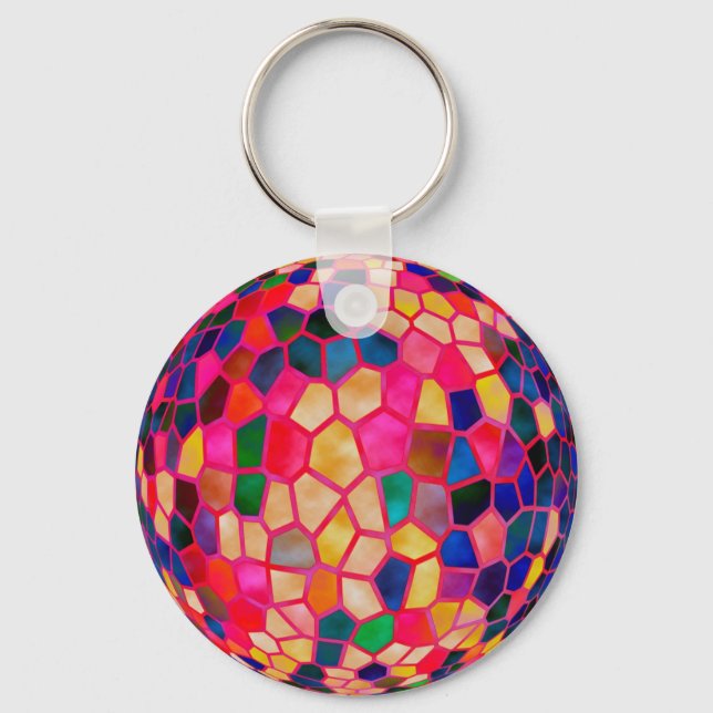 SG Light Red Glowing Crystal Boll Nyckelring (Framsida)