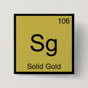 Sg - Solid Gold Kemiskt Element Symbol T-Shirt Knapp