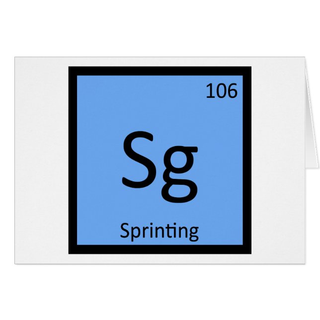 Sg - Sprinting Friidrott Kemisymbol Hälsningskort (Framsidan Horizontal)