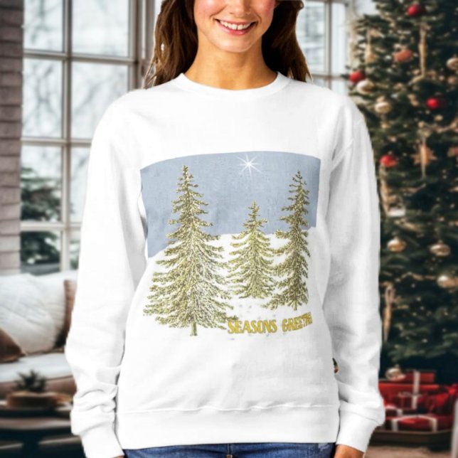 SG-Träd & Stjärna T Shirt (This sweatshirt has a holiday greeting on the back, for an extra, special holiday shirt to wear!)