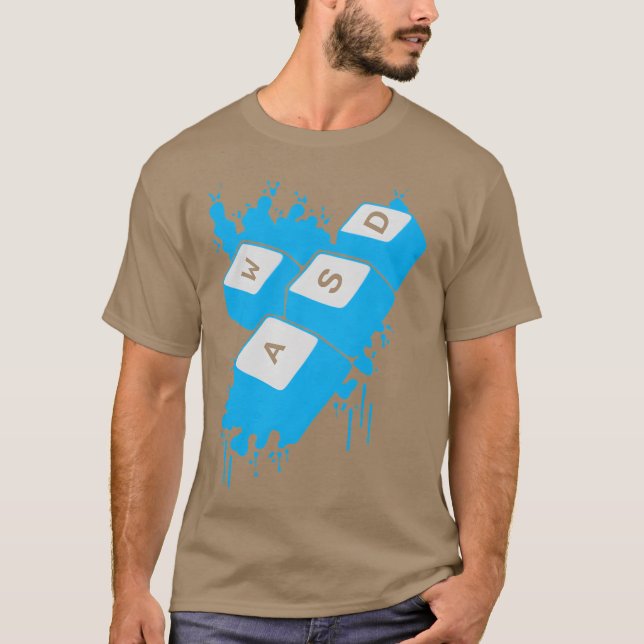 SGB för spelkontrollspel i AWSD Älskare Gamer Cont T Shirt (Framsida)