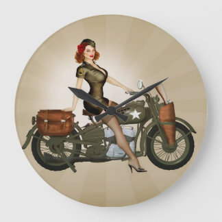 Sgt. Davidson Armé Motorcykel Pinup tar tid på Stor Klocka