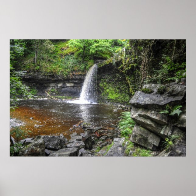 Sgwd Gwladys at Pontneddfechan Waterfalls, Wales Poster (Framsidan)