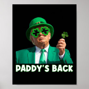 Sh för St patricks day av trumputfall för bakåtfun Poster