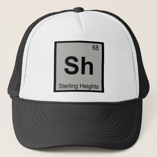 Sh - Sterling Heights Michigan Kemisymbol Truckerkeps (Framsida)