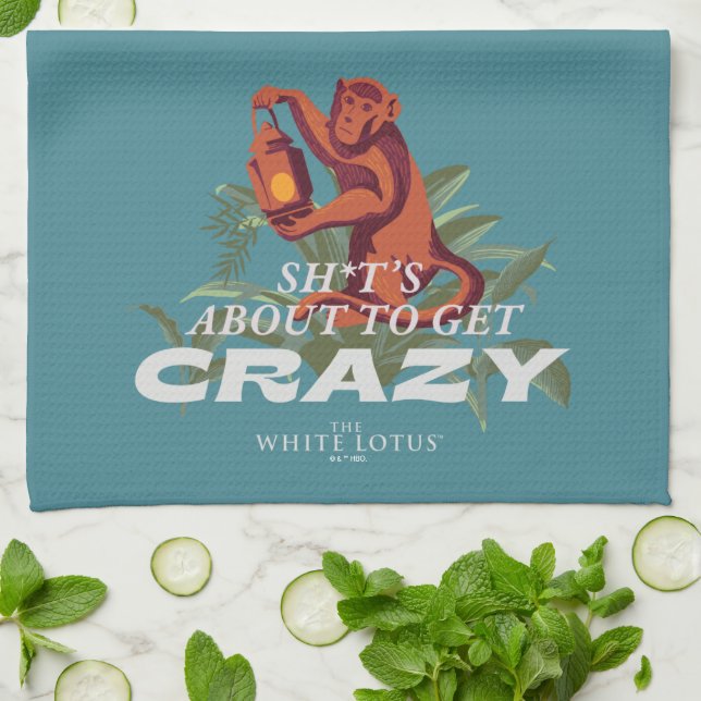 Sh*t är på väg att bli galen - den vita Lotus Kökshandduk (Vikta)