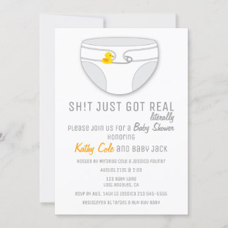 Sh!t Bara Har Real Diaper Baby Shower-inbjudan Inbjudningar