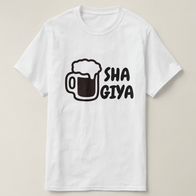 Sha giya - drick öl på Hausa T Shirt (Design framsida)