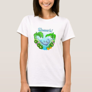 Shaaark i en T-tröja för hängmattadamvit Tee Shirt