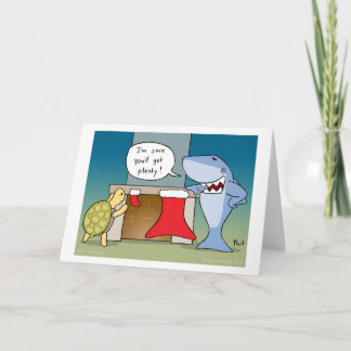 Shaaark tecknad julkort helgkort