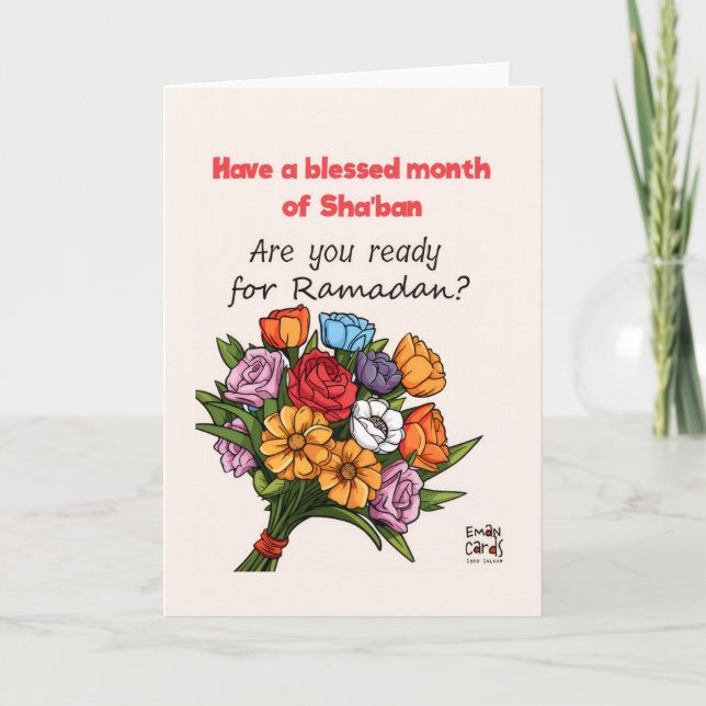 Shaban - Holy Month Blessings - Bouquet Kort (Framsida)