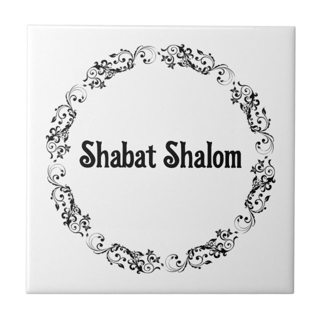 Shabat Shalom Ceramic Tile Kakelplatta (Framsidan)