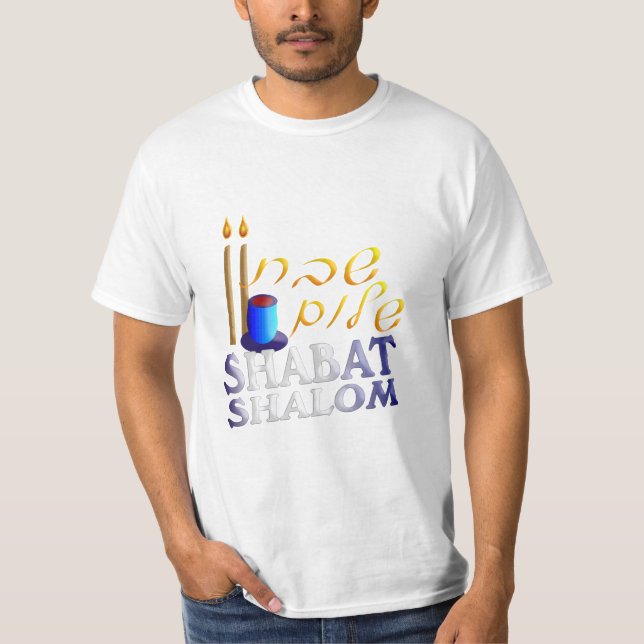 Shabat Shalom T Shirt (Framsida)