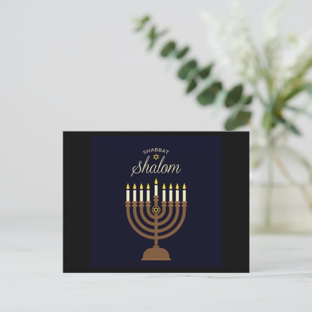 Shabat Shalom Vykort (Stående Fram)