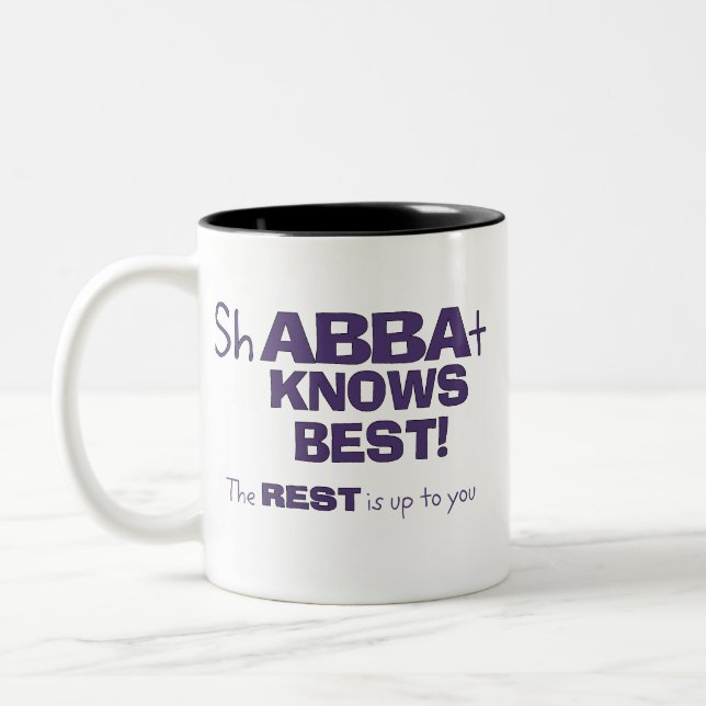 ShABBAt Abba känner bäst Två-Tonad Mugg (Vänster)