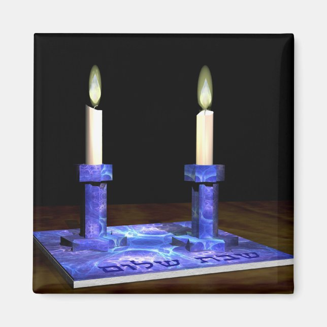 Shabbat Candlesticks Magnet (Framsidan)