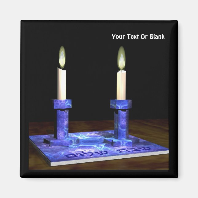 Shabbat Candlesticks Magnet (Framsidan)