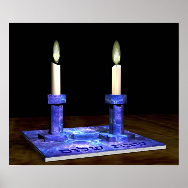 Shabbat Candlesticks Poster (Framsidan)