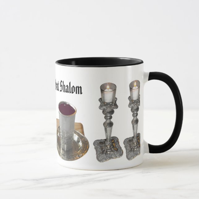 Shabbat Challah, knivar, vin & stearinljus Mugg (Höger)