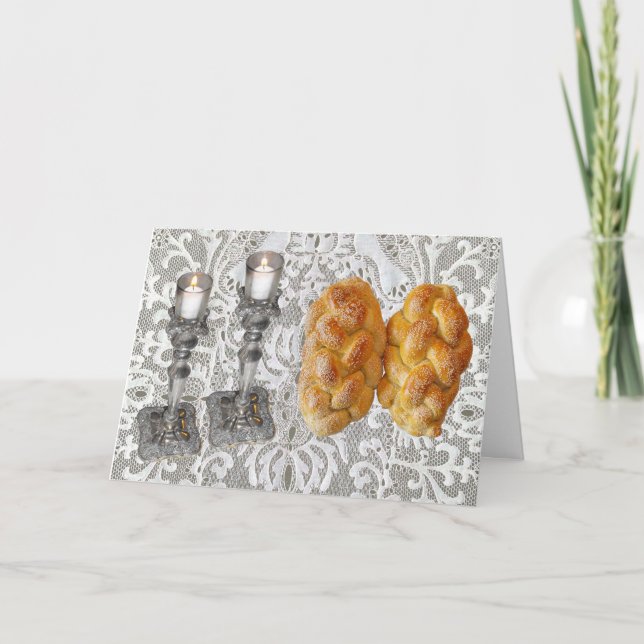 Shabbat Challah & ljus Kort (Framsida)