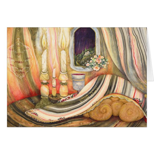 Shabbat Hälsningskort (Framsidan Horizontal)