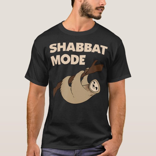 Shabbat Mode Shirt Sömnig Sloth Time för Shabbat J T (Framsida)
