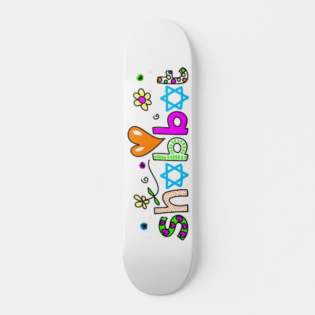 Shabbat Old School Skateboard Bräda 21,6 Cm (Framsida)