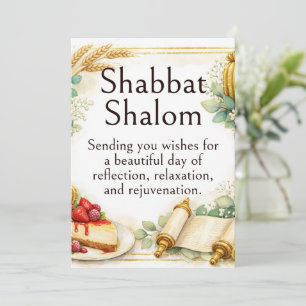 Shabbat Shalom, Akvarell Whimsical Sukkulenter  Kort