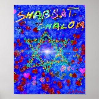 Shabbat shalom-blommor poster