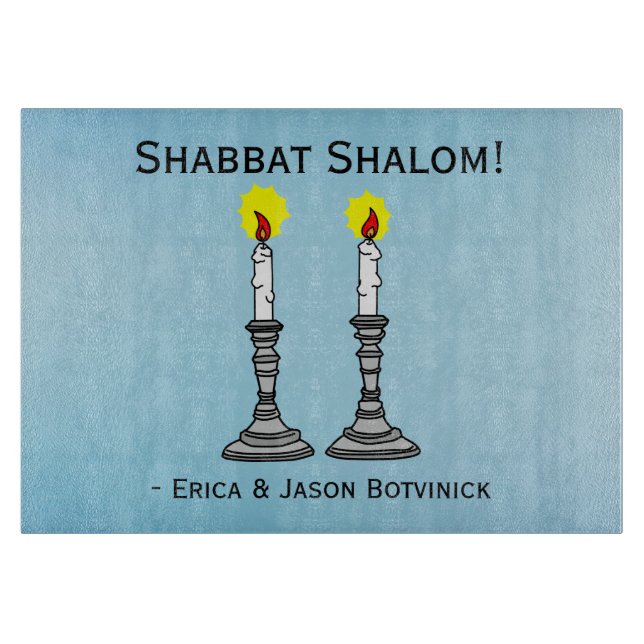 Shabbat Shalom Candles Glass (Framsidan)
