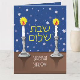 Shabbat Shalom Candles Hälsning Kort