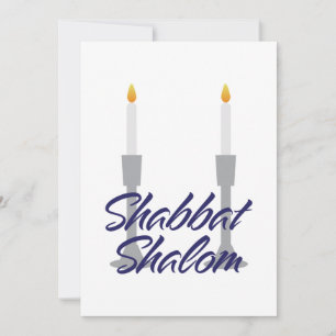 Shabbat shalom hälsning och candlesticks Card