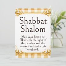 Shabbat Shalom-hälsning, Rutigt Brun Vitt Guld